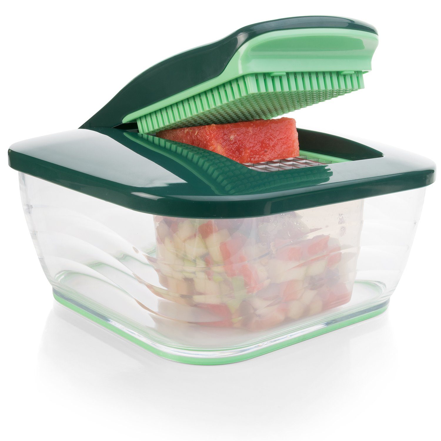 Genius Aufbewahrungsschüssel Nicer Dicer Chef Auffangbehälter-Set aus Kunststoff, (Set), Behälter gr. 3300ml & 2x kl. 700ml inkl. Deckel, Schüssel Kunststoff