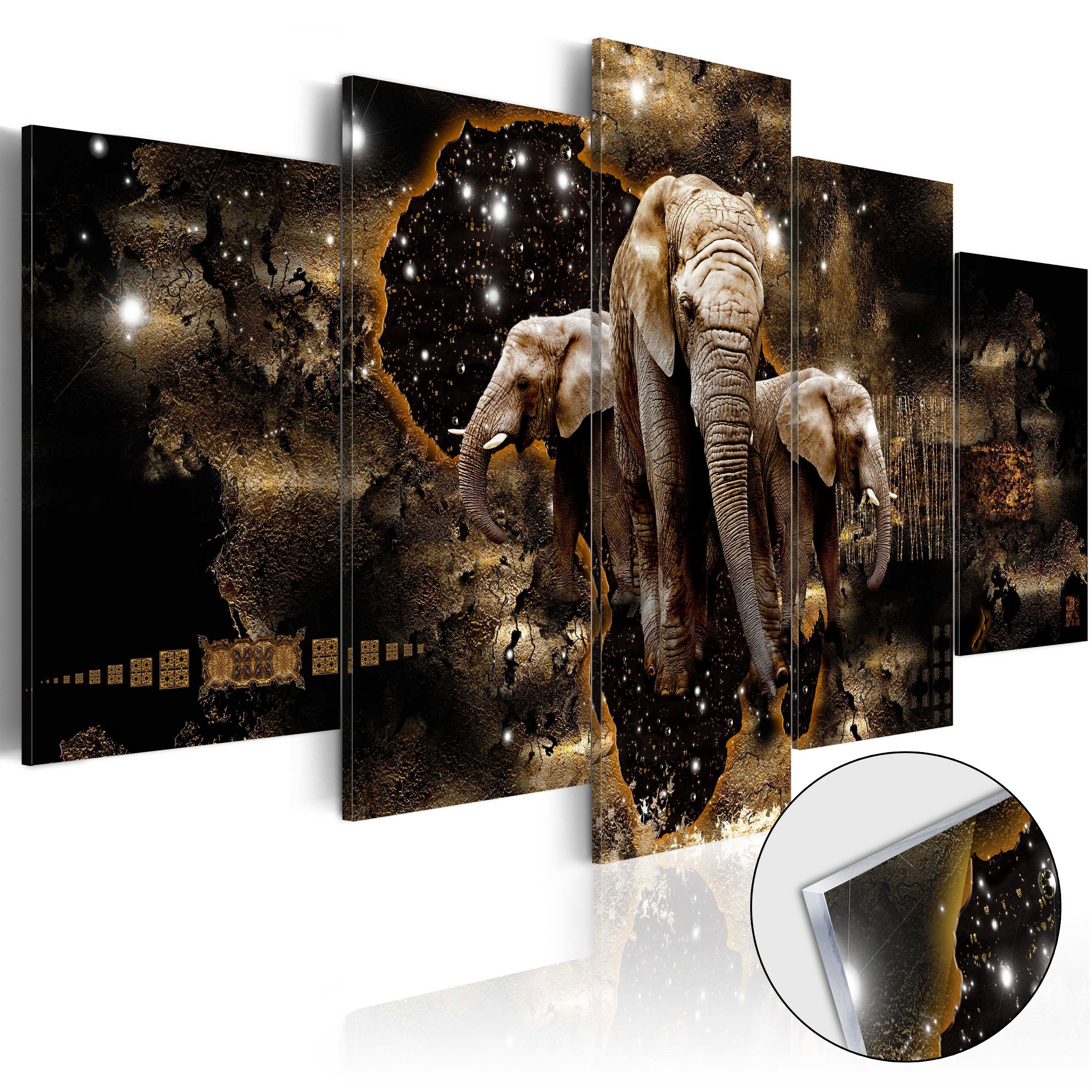 Artgeist Acrylglasbild Brown Elephants [Glass]