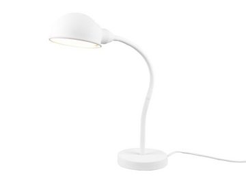 meineWunschleuchte LED Schreibtischlampe, Dimmfunktion, LED wechselbar, Warmweiß, Retro Design-klassiker Nachttischlampe Leselampe Bett Weiß, Höhe 46cm