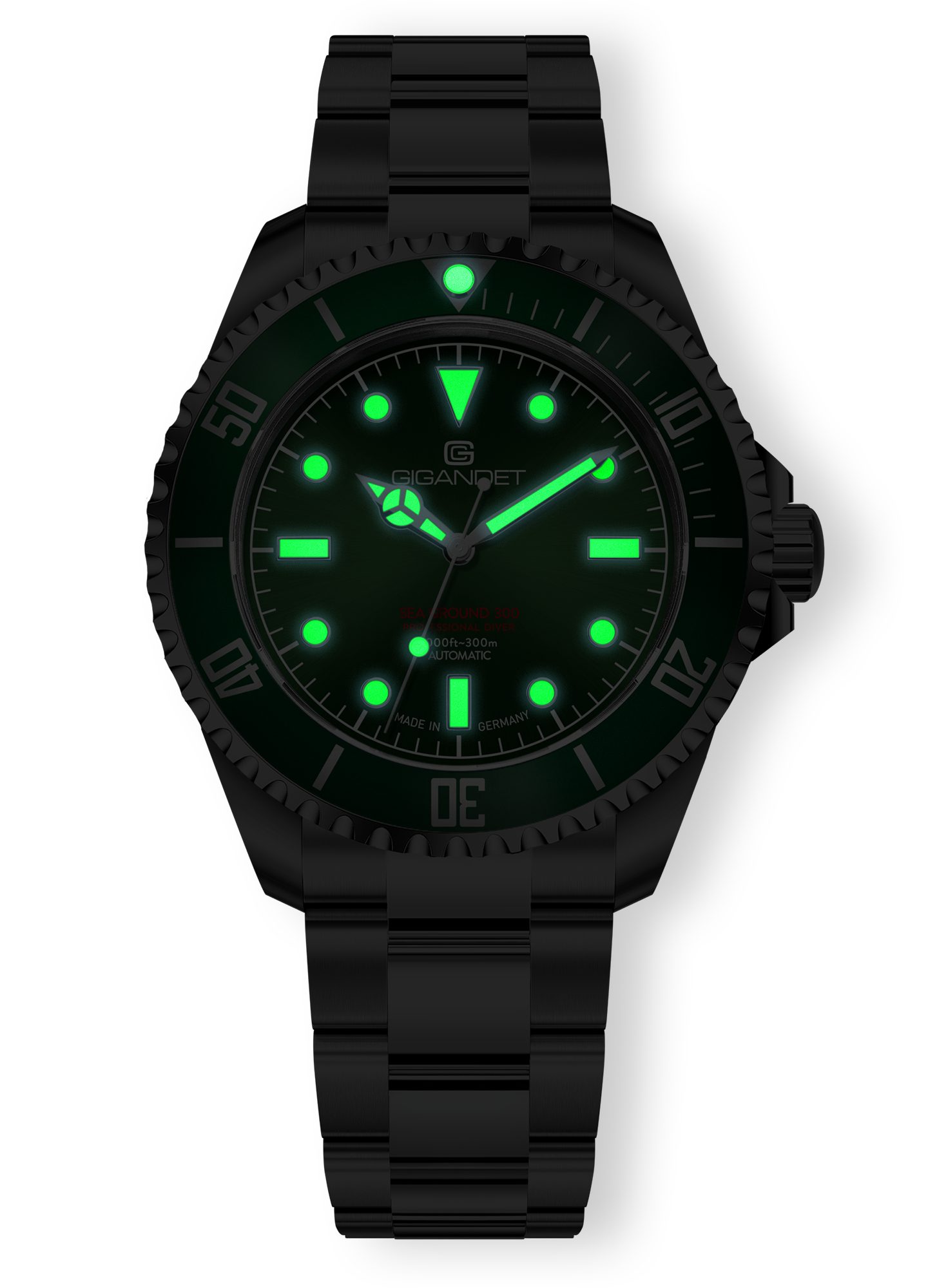 Gigandet Automatikuhr SEA GROUND 300 VINTAGE, Made in Germany, Saphirglas, Swiss SuperLuminova Old Radium