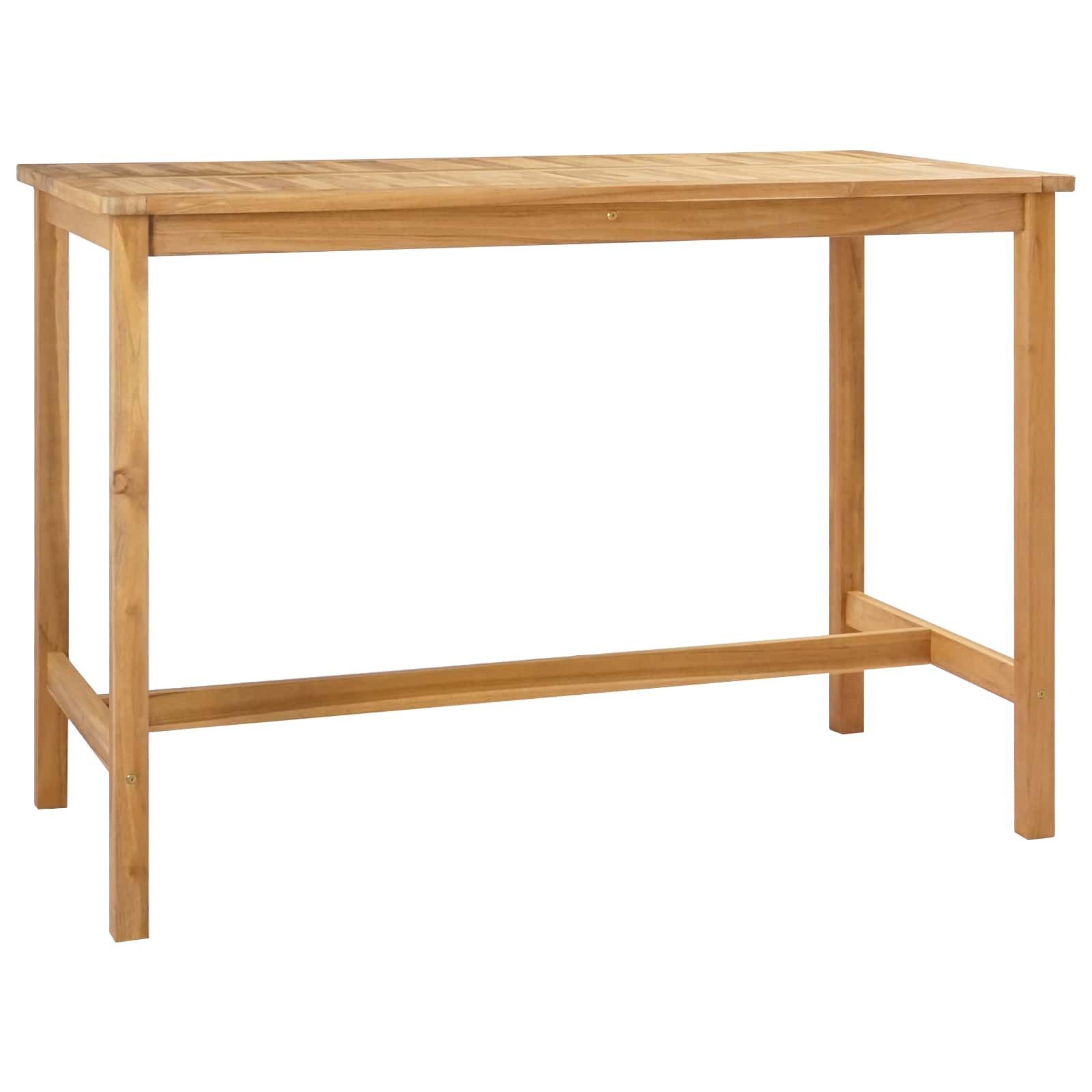 vidaXL Gartentisch Bartisch Natur 150 x 75 x 105 cm Massivholz (1-St)
