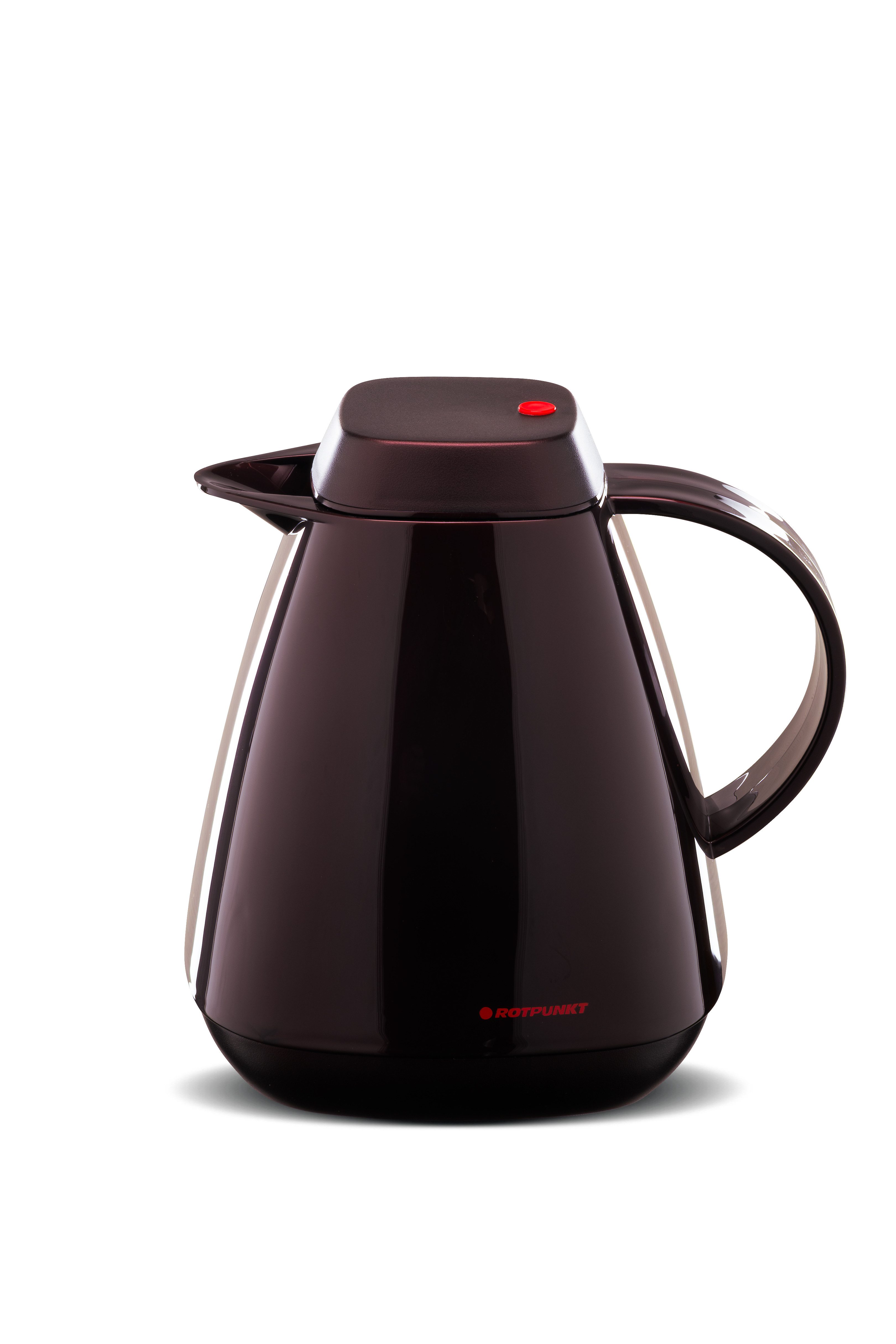 ROTPUNKT Isolierkanne 1,0 Liter 650 Glaseinsatz I hochwertig I Thermokanne I 24 Std heiß, (Kaffeekanne I Teekanne), robust und auslaufsicher