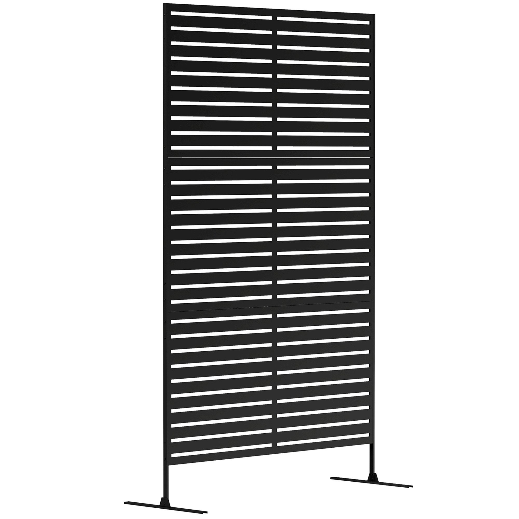 Outsunny Paravent 3teilig 122 x 198 cm Freistehend in Lamellen