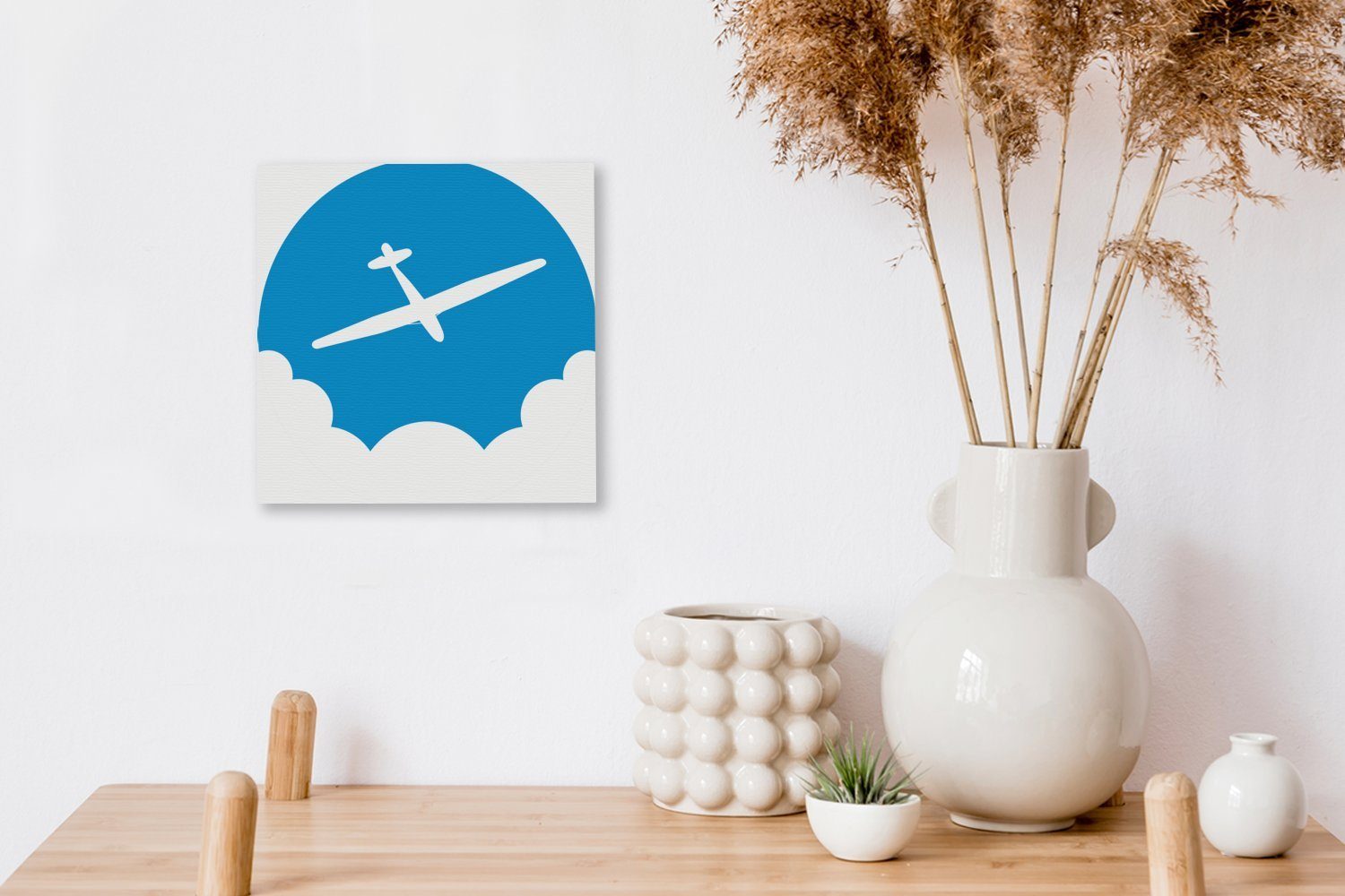 (1 Wohnzimmer ein das Bilder St), Segelflugzeug Leinwand Schlafzimmer Ein für Piktogramm, darstellt, OneMillionCanvasses® Leinwandbild