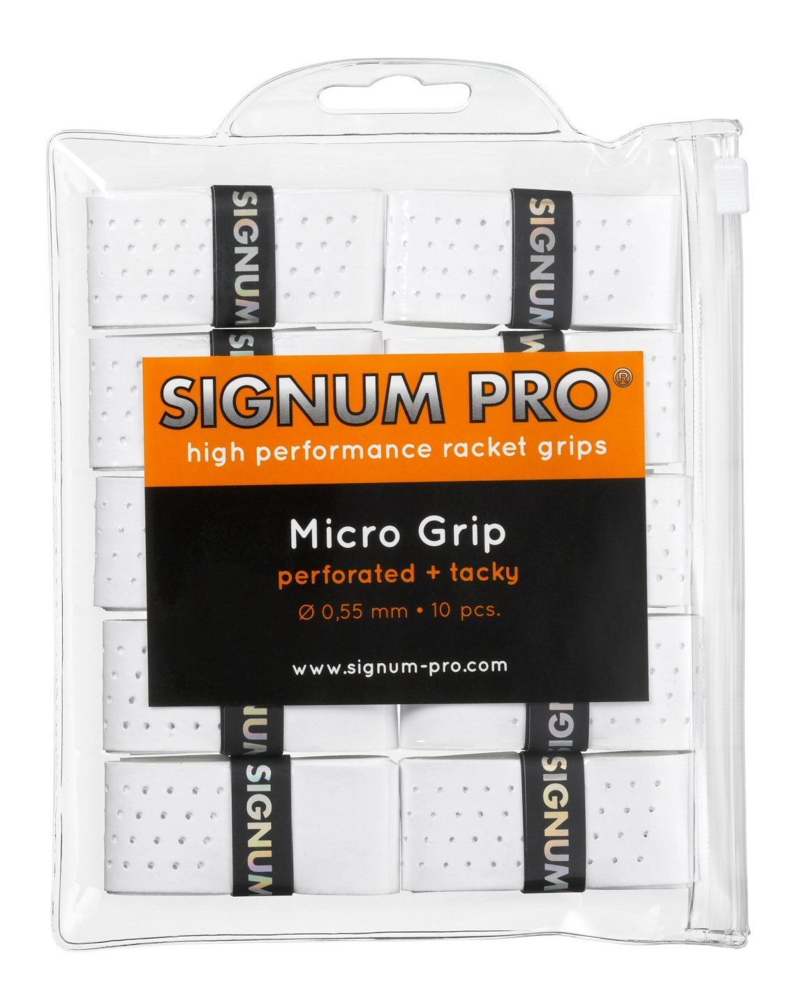 Griffband Overgrip Micro 0.55mm weiss 10er Clip-Beutel