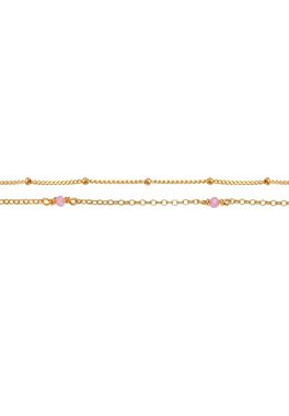 Elli Gliederkette Layer Rosa Quarz Kugeln Beads 925 Silber