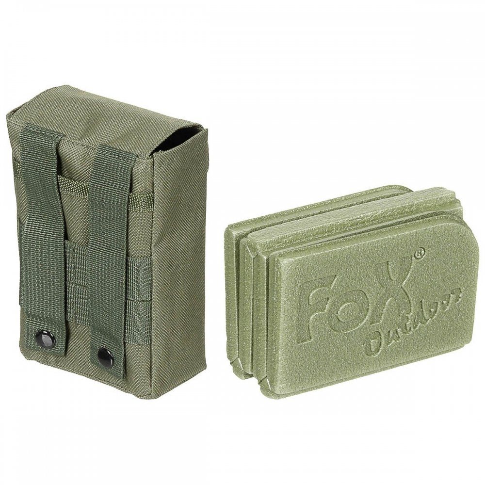 FoxOutdoor Sitzkissen Thermositzkissen, faltbar, mit Molle-Tasche, oliv – Bild 2 von 2