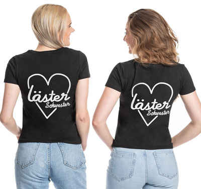Couples Shop T-Shirt Lästerschwester Beste Freundin Sister T-Shirt mit modischem Brust- und Rückenprint