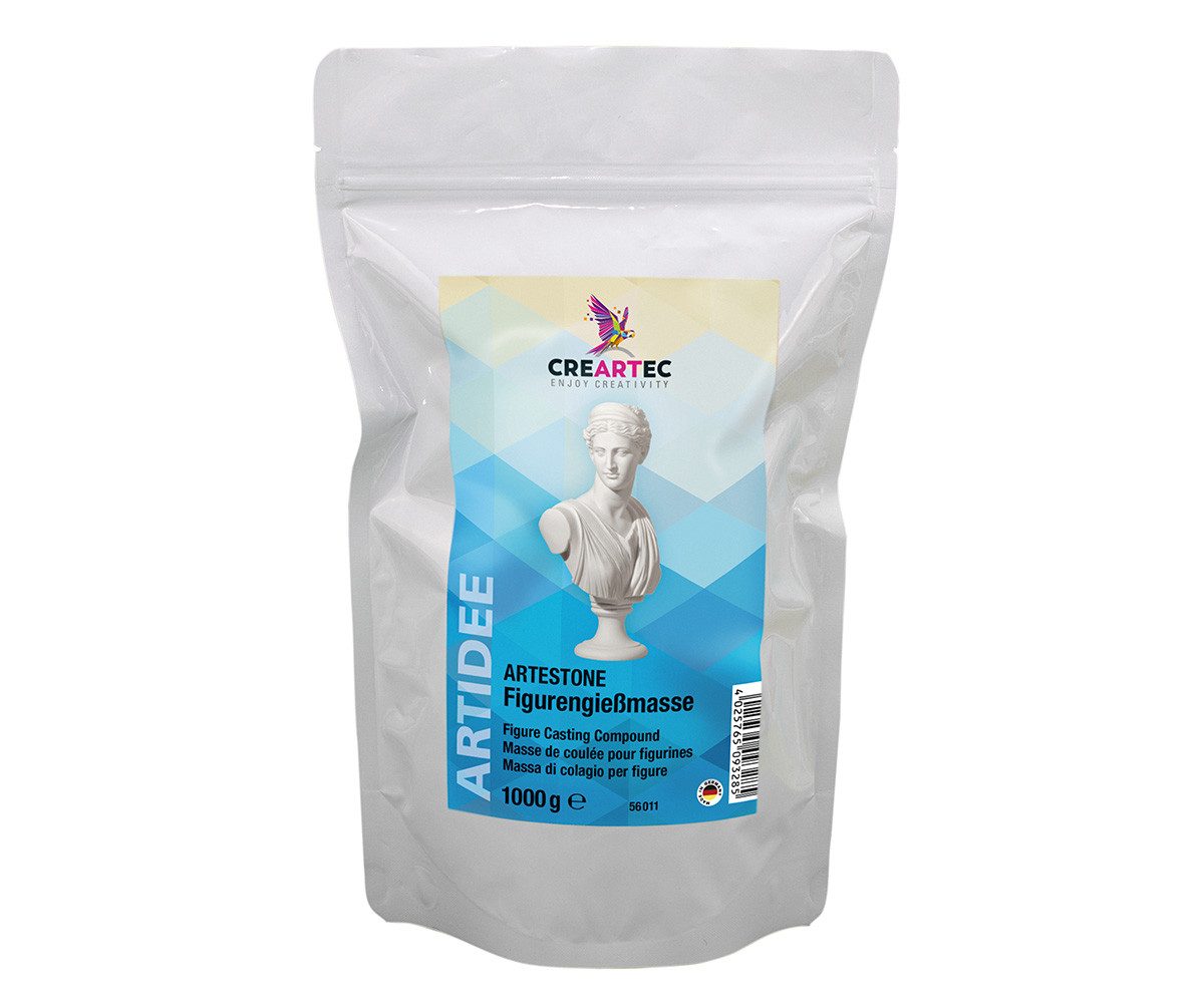 CREARTEC Modelliermasse Figurengießmasse - 1kg, zum Gießen wetter- /witterungsbeständigen Skulpturen - Made in Germany