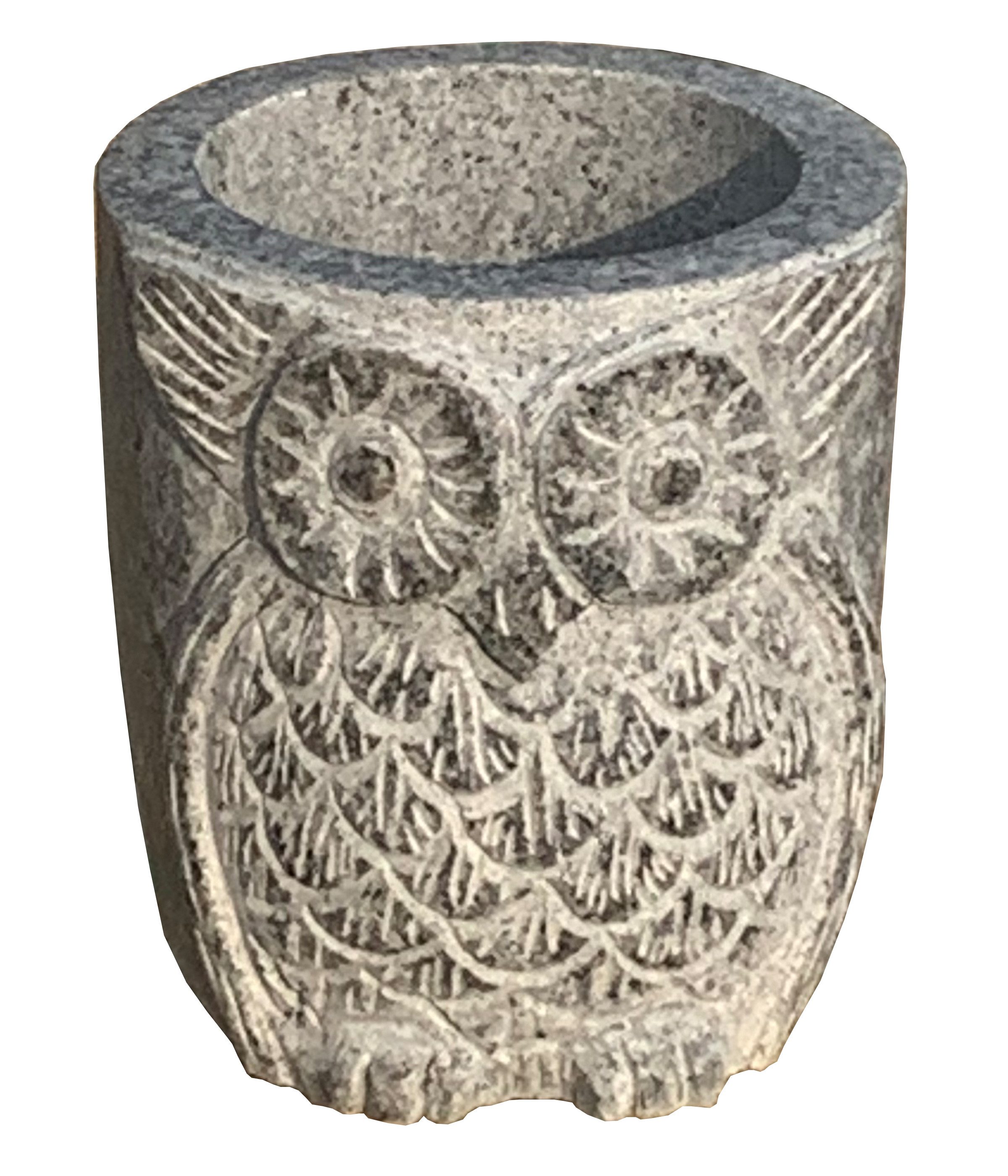 Dehner Gartenbank Blumentopf Eule, Ø 20 cm, Höhe 22 cm, ca. 6.9 l, mit