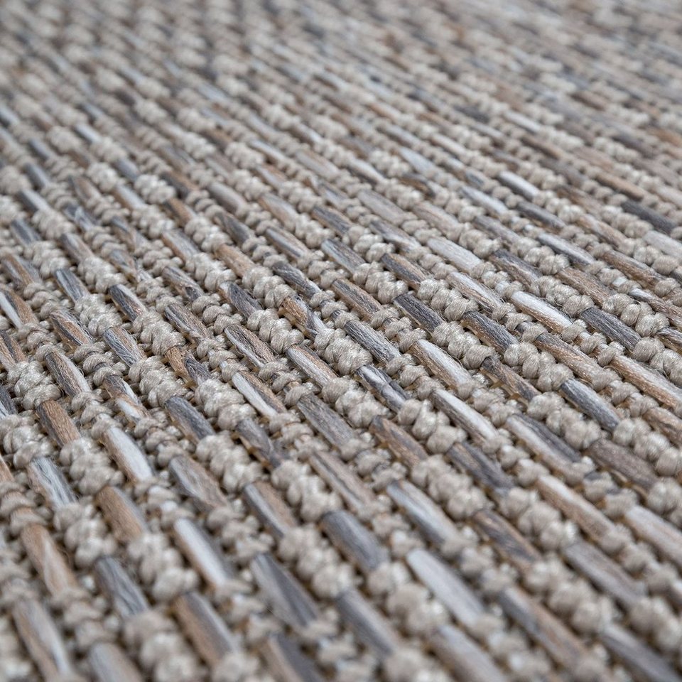 Teppich Vancouver 161, Paco Home, rund, Höhe: 4 mm, Flachgewebe, melierte  Optik, mit Bordüre, In- und Outdoor geeignet | Kurzflor-Teppiche