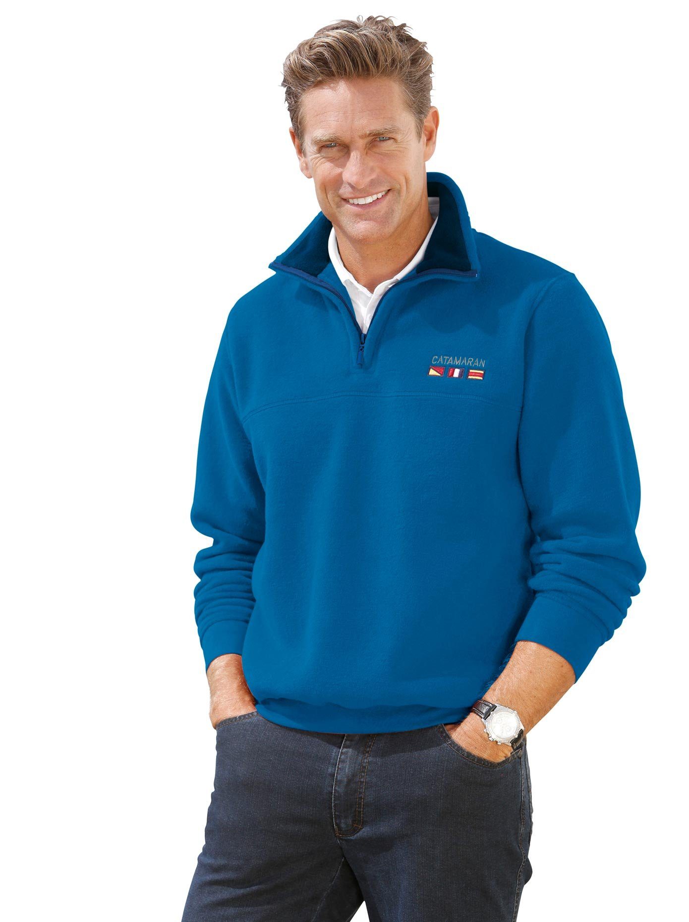 catamaran jacke mit stehkragen blauer einsatz catamaran jacke mit stehkragen blauer einsatz