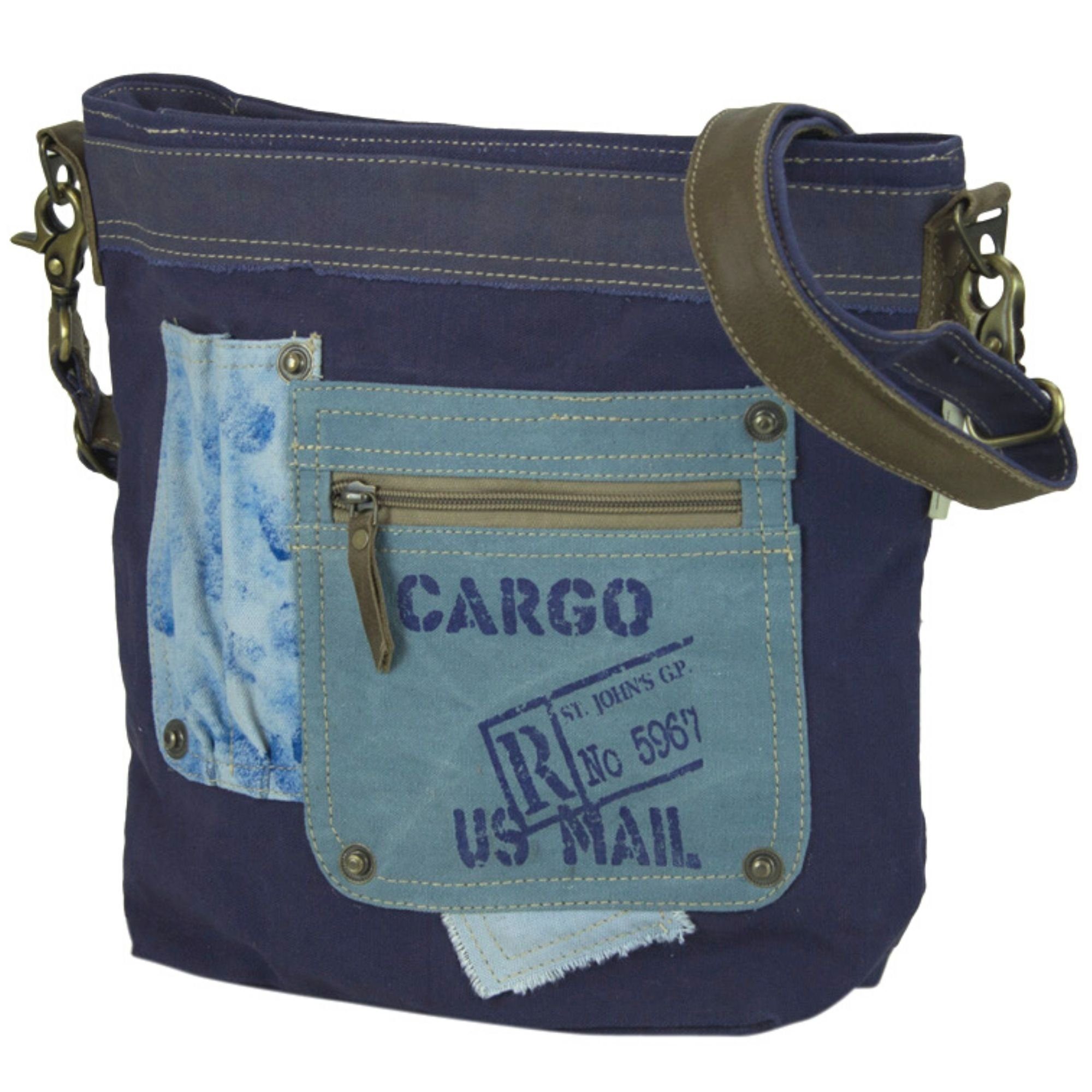 Tasche abnehmbaren Umhängetasche Umhängetasche Taschen. Schulterriemen mit Blaue Sunsa mit Fronttasche Stifthalter design., in und Vintage Retro Canvas