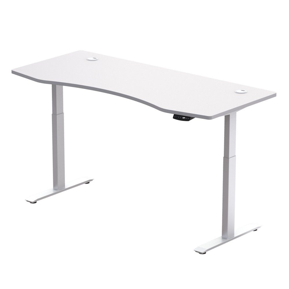 PROMAFIT Arbeitstisch Schreibtisch | | Memory 3 1-St), Tischplatte weiß cm 78 (Set, 180 150 Höhenverstellung Funktionen & cm mit oder Weiß 150 Weiß-Weiß Weiß elektrischer x