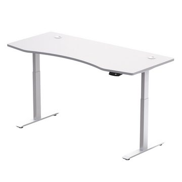 PROMAFIT Arbeitstisch Schreibtisch mit elektrischer Höhenverstellung Weiß-Weiß 150 x 78 cm (Set, 1-St), Tischplatte 180 oder 150 cm & 3 Memory Funktionen