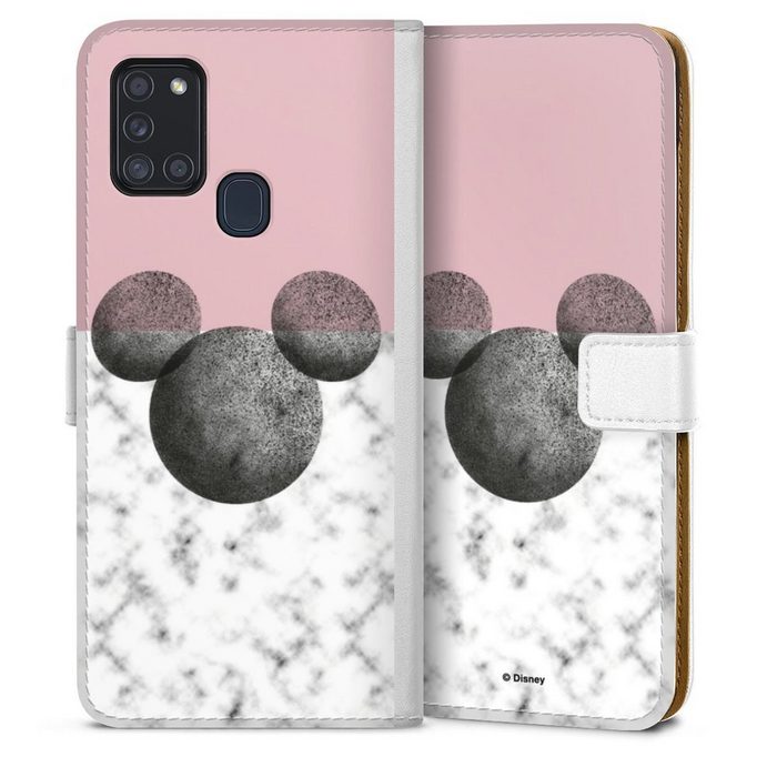 DeinDesign Handyhülle Disney Marmor Minnie Mouse Mickey Mouse Marmor Samsung Galaxy A21s Hülle Handy Flip Case Wallet Cover