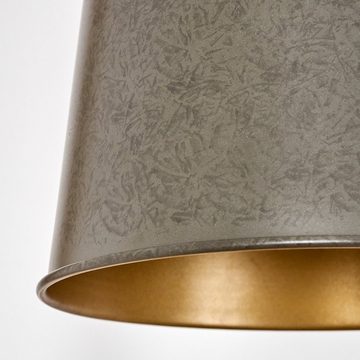 hofstein Stehlampe moderne Stehlampe aus Metall/Holz in Nickel-Antik/Gold/Natur, ohne Leuchtmittel, verstellbarer Schirm, Fußschalter, Ablageflächen, Höhe 164cm, 1x E27