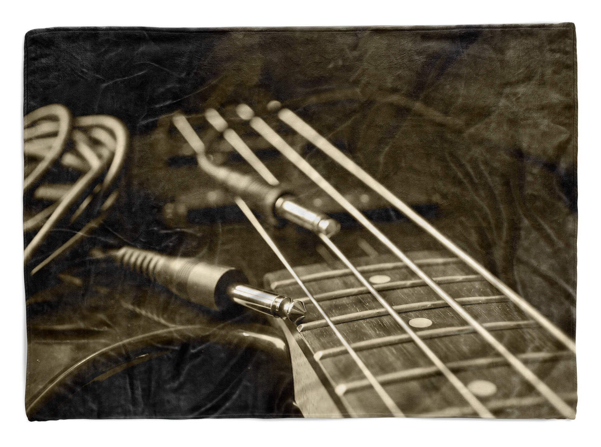 Art Fotomotiv E-Gitarre Handtücher Gitarre, Sinus Kuscheldecke Saunatuch (1-St), Handtuch Handtuch Strandhandtuch mit Baumwolle-Polyester-Mix