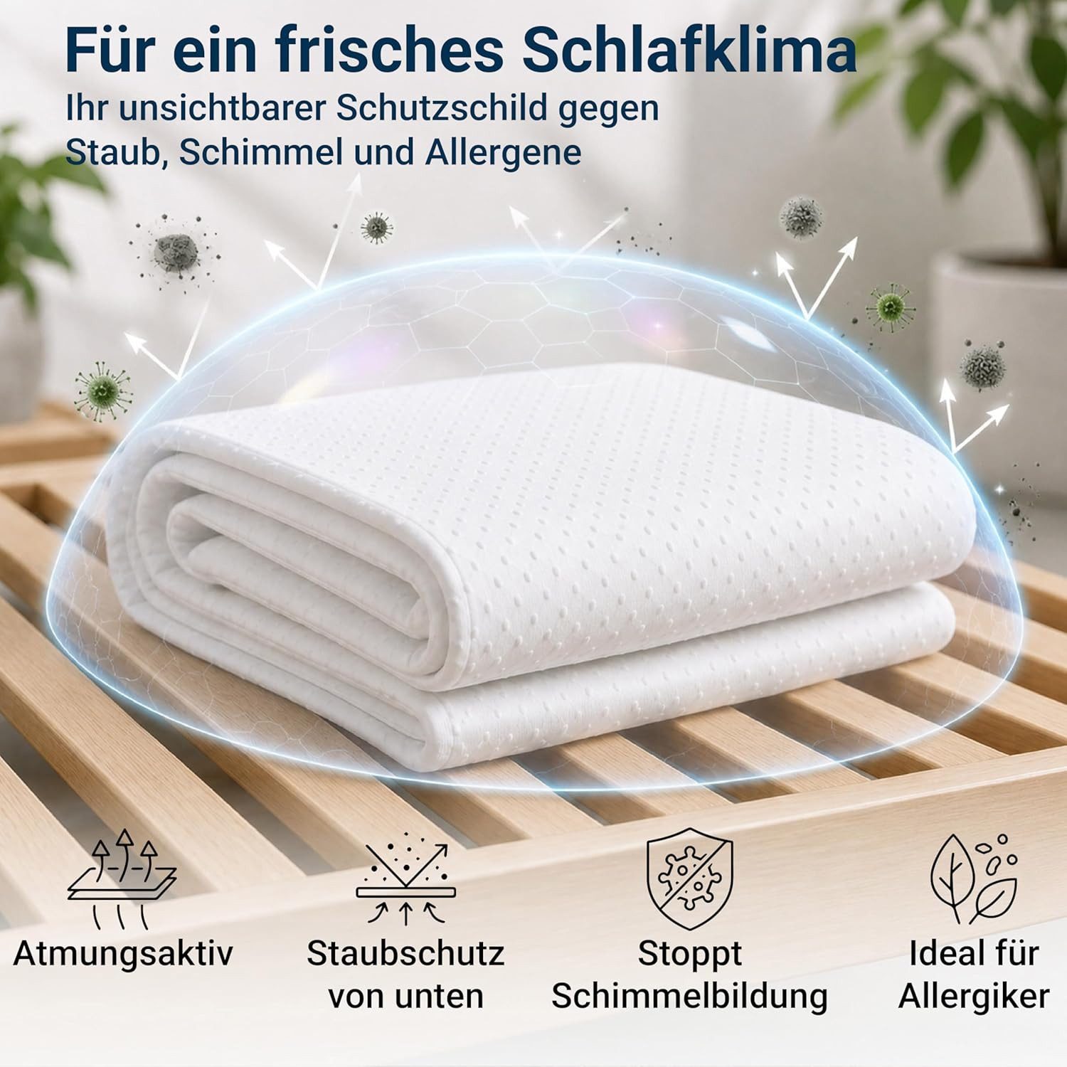 Matratzenschoner mit Antirutsch-Noppen in 11 Größen - Oeko-Tex 100 Stoffschmiede, Rutschfester Nadelfilz Matratzenschoner & Lattenrostauflage – Bild 4 von 5