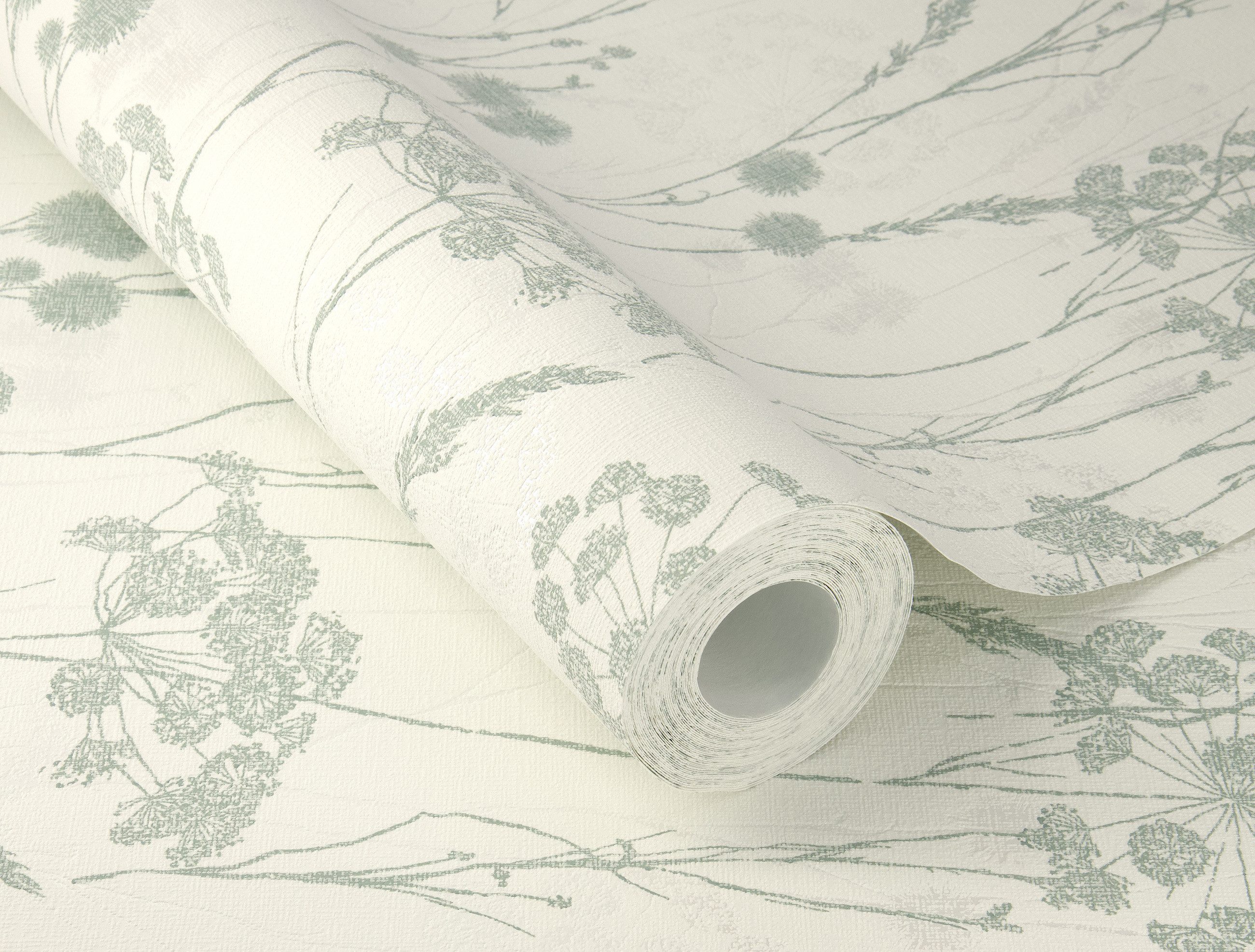 Rasch Vliestapete mit Gräsern und Strukturmuster in Grün - my moments, strukturiert, floral, natürlich, matt, gemustert, botanisch, geblümt, (1 St), Naturmotiv