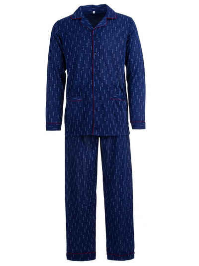 Lucky Schlafanzug Pyjama Set Langarm - Kragen Classic