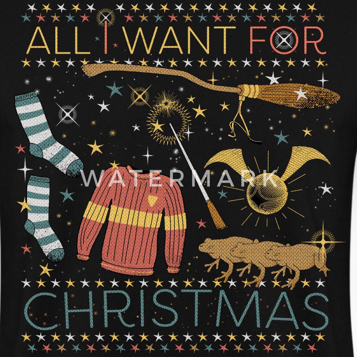 Spreadshirt Sweatshirt Harry Potter All I Want For Christmas Ugly Xmas Unisex Pullover (1-tlg)