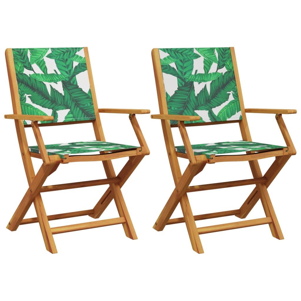 vidaXL Gartenstuhl Gartenstühle 2 Stk. Blattmuster günstig online kaufen