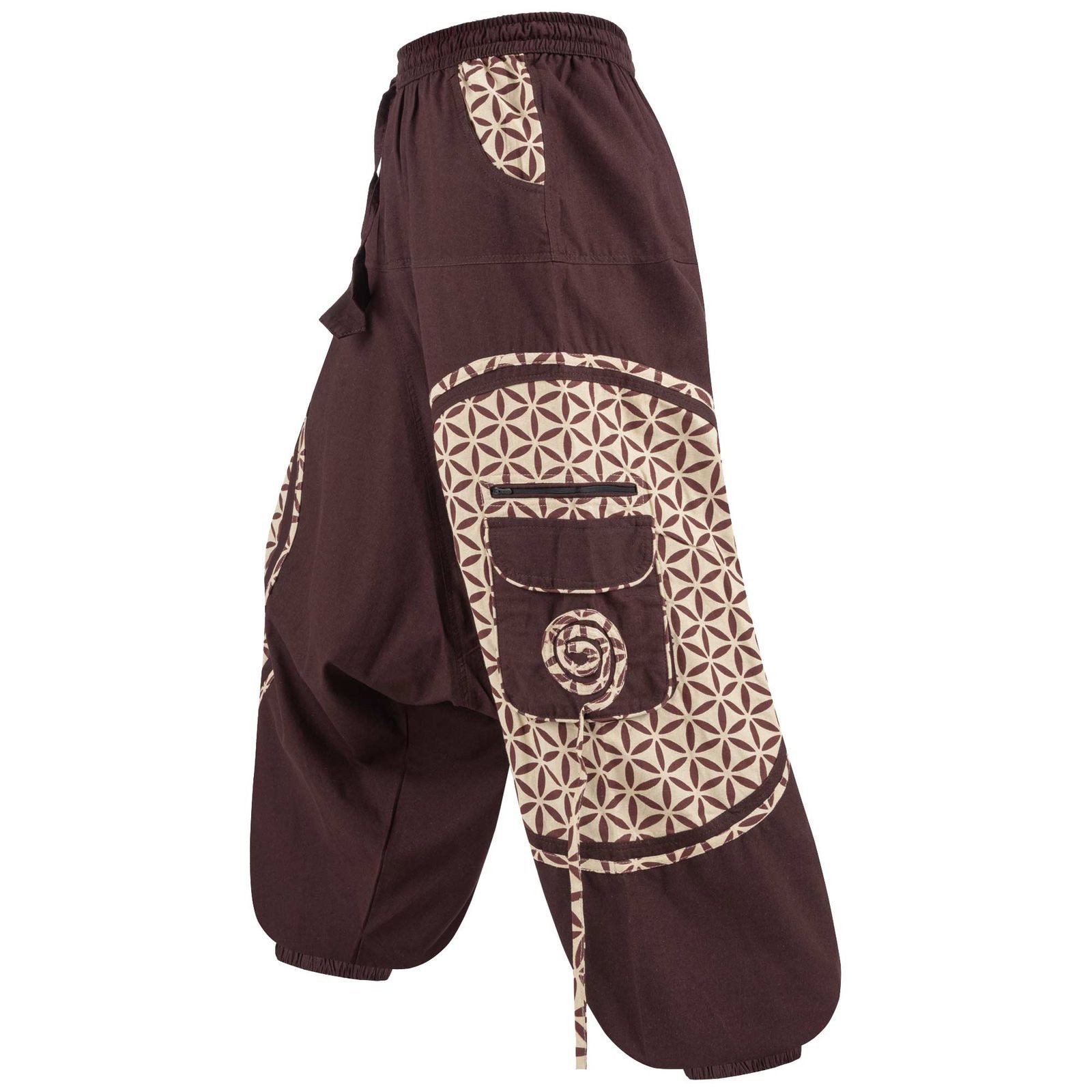 KUNST UND MAGIE Haremshose Kunst&Magie Haremshose bunte Muster Hippie Hose Blume des Lebens