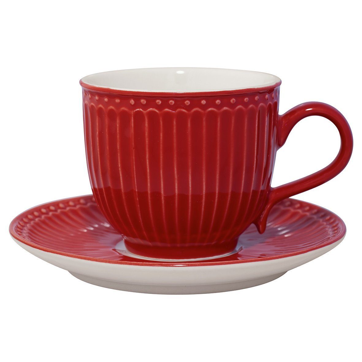 Greengate Tasse & Unter Alice, Steinware red