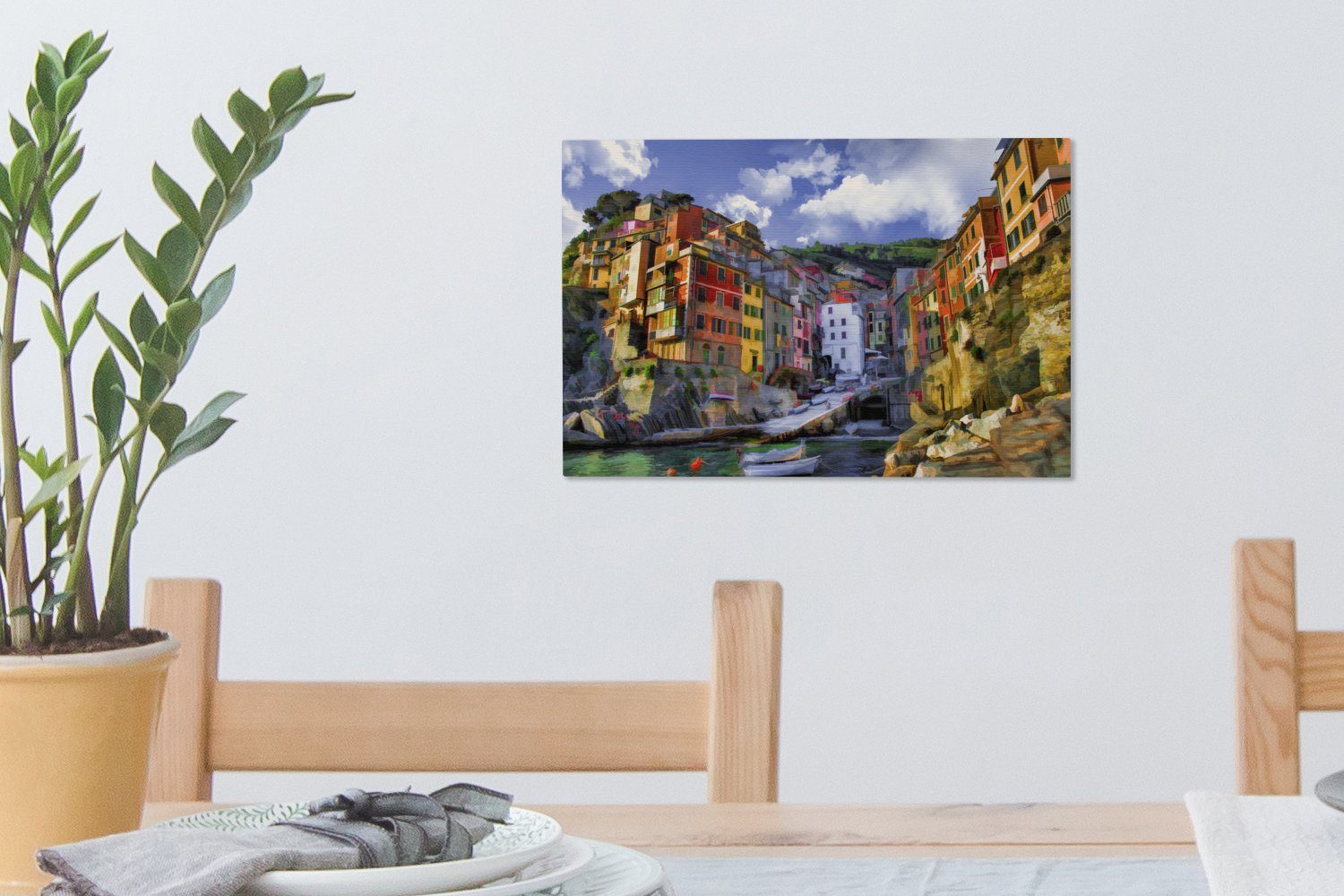 OneMillionCanvasses® Leinwandbild Riomaggiore, Leinwandbilder, 30x20 cm (1 Wanddeko, Italien, Wandbild Aufhängefertig, St)