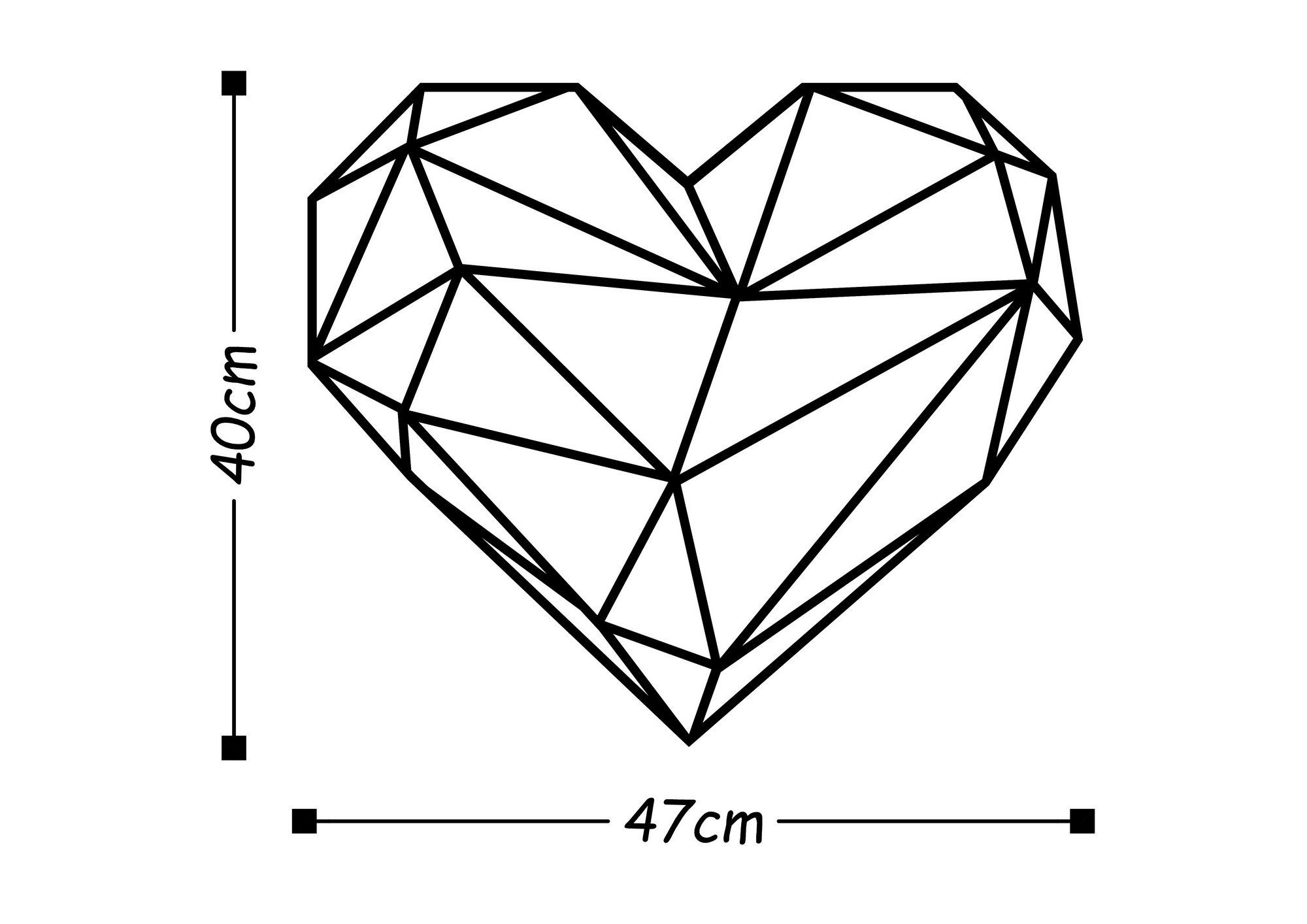 40 47 x Schwarz, TNL1170, Metall Wallity Wanddekoobjekt 100% cm,