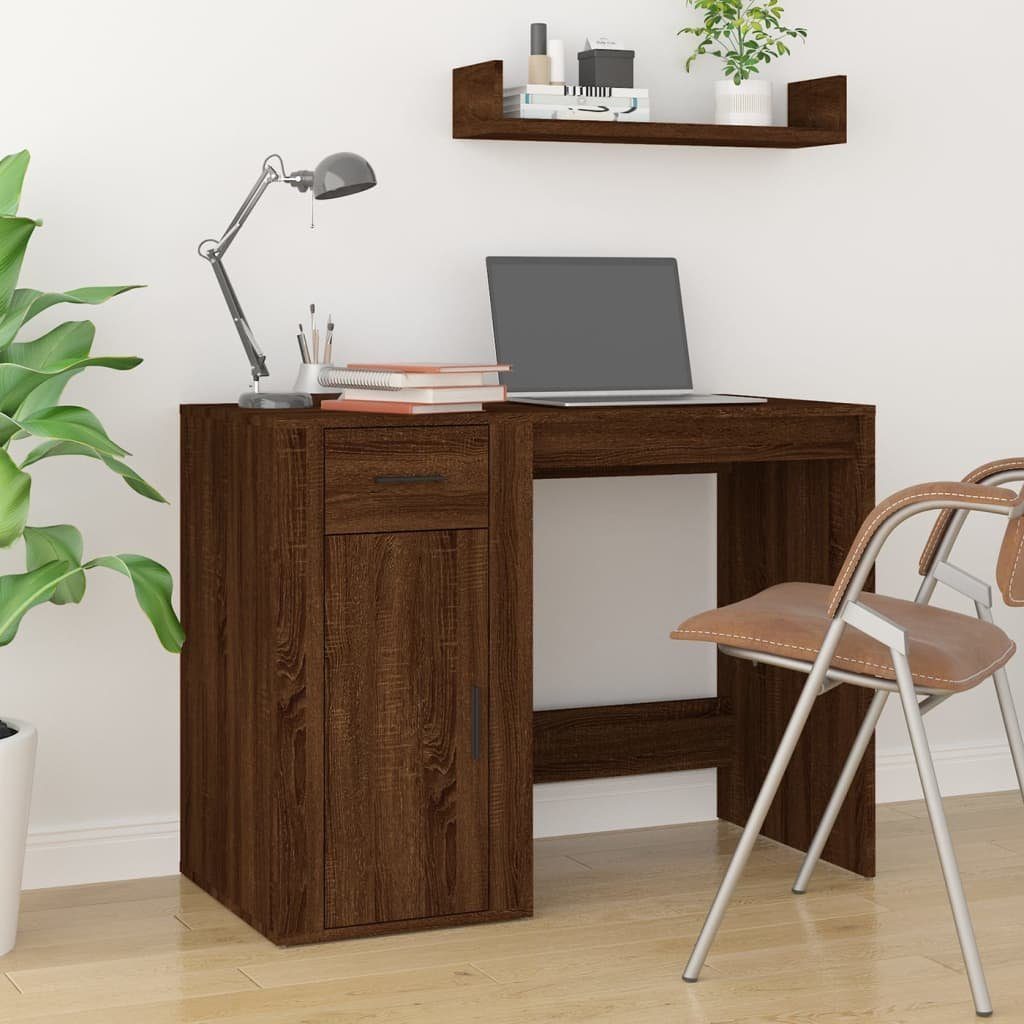 Schreibtisch | Braune mit Schreibtisch Eiche Stauraum Holzwerkstoff Braun vidaXL Eichen-Optik Eiche Braune