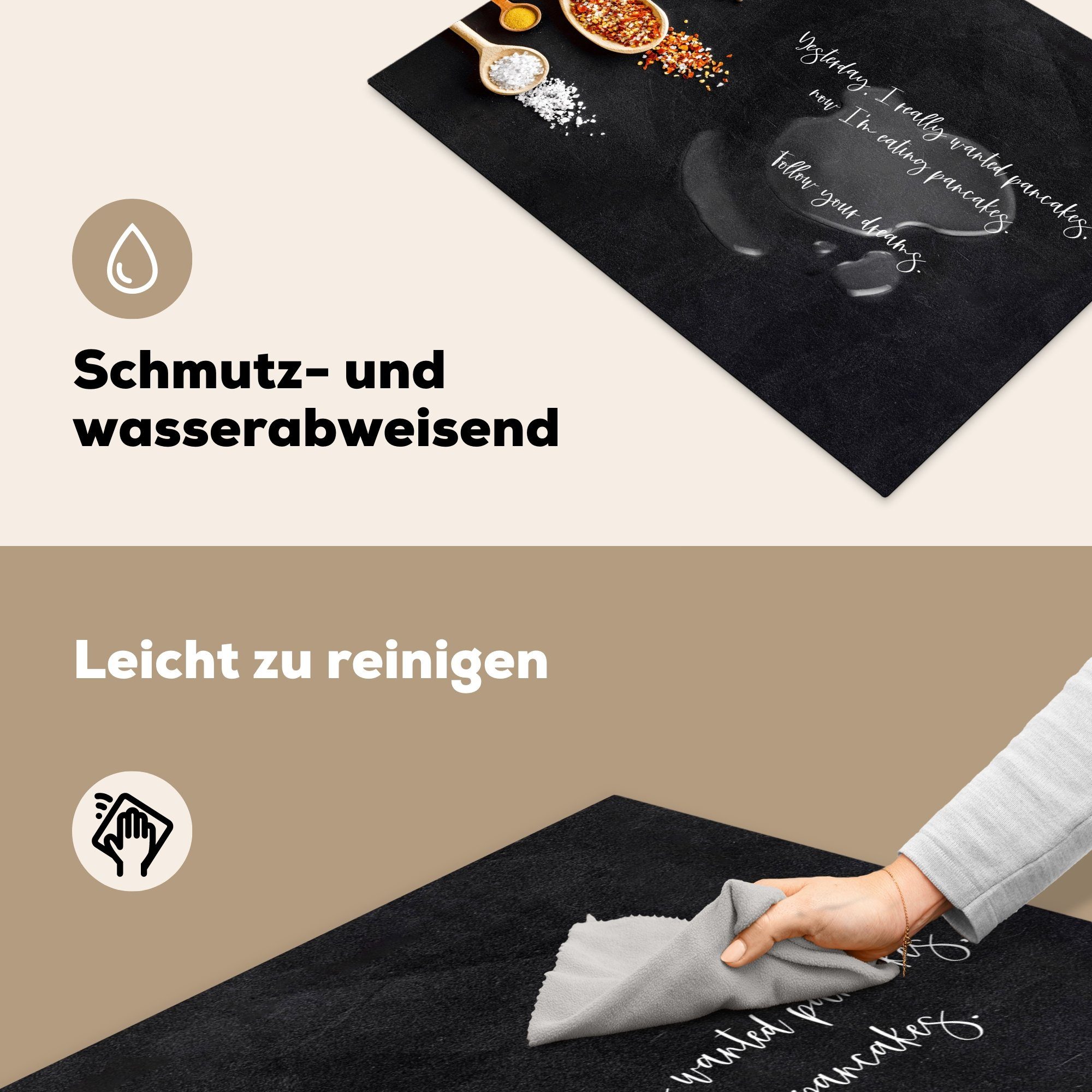 70x52 Mobile cm, -, - unbedingt MuchoWow Zitate tlg), Gestern nutzbar, Arbeitsfläche ich Ceranfeldabdeckung - wollte Herdblende-/Abdeckplatte (1 Vinyl, Pfannkuchen Sprichwörter