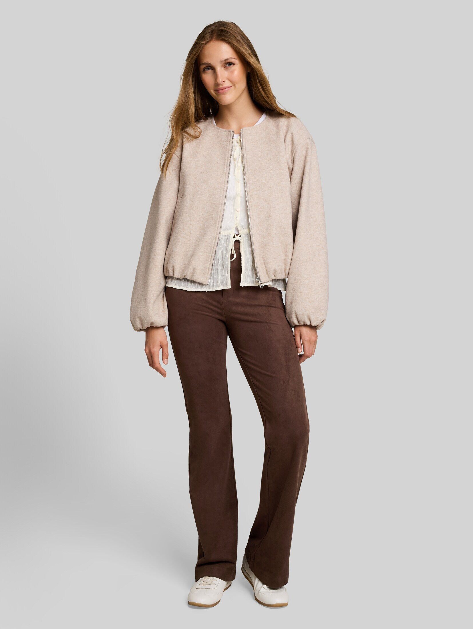 TOM TAILOR Denim Stoffhose Hosen & Chino Flared Hose in Wildleder-Optik