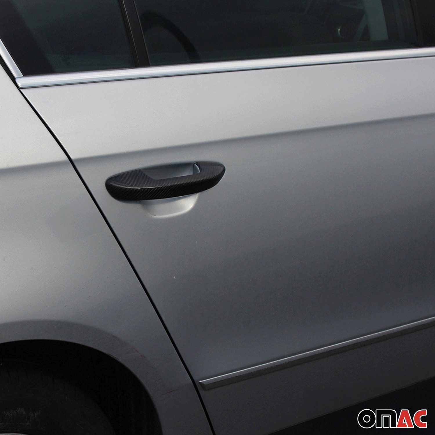 OMAC Zierleisten-Aufkleber Türgriff Blende für Seat Arona 2017-2025 4Tür Kohlefaser 8x, (8tlg), Langlebig,Einfache Reinigung,Einfache Installation,Rostbeständig