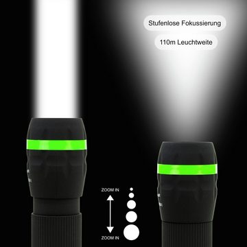 HyCell LED Taschenlampe Mini LED Taschenlampe zoombar & fokussierbar inkl. AAA Batterien