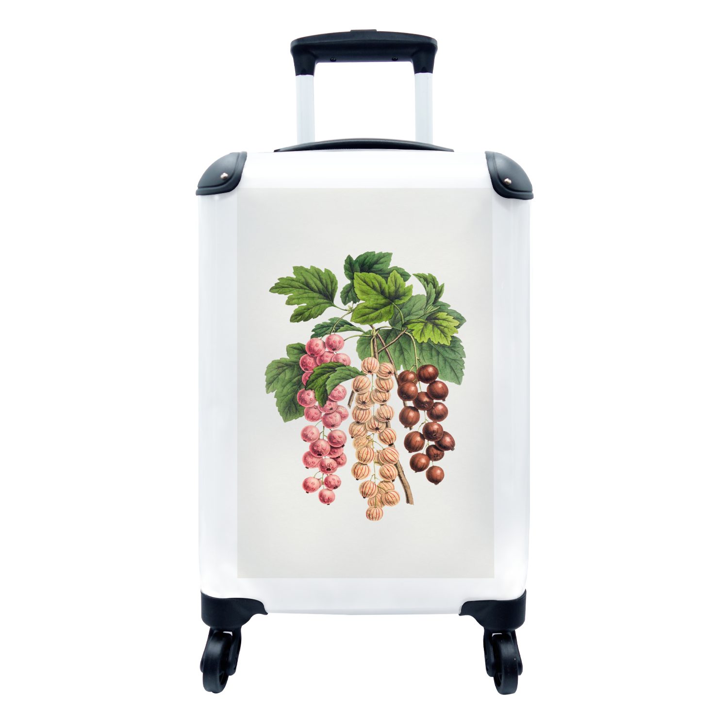 MuchoWow Handgepäckkoffer Obst - Beeren - Lebensmittel, 4 Rollen, Reisetasche mit rollen, Handgepäck für Ferien, Trolley, Reisekoffer