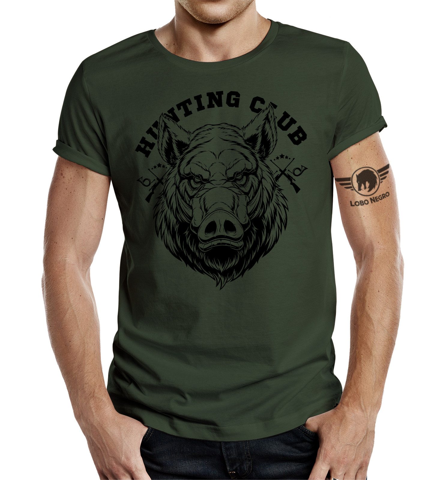 LOBO NEGRO® T-Shirt für Jäger: Hunting Club Eber