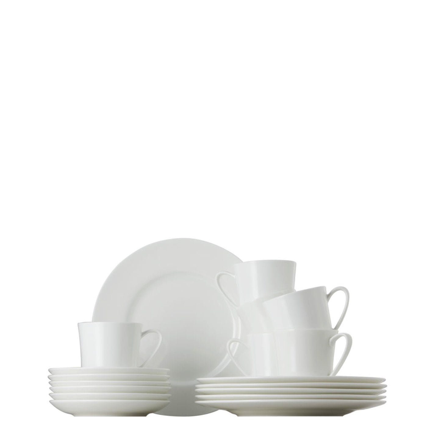 Rosenthal Кавовий сервіз Jade Weiß Kaffeeset 18-tlg. (18-tlg), 6 Personen, Fine China-Porzellan, Bone China