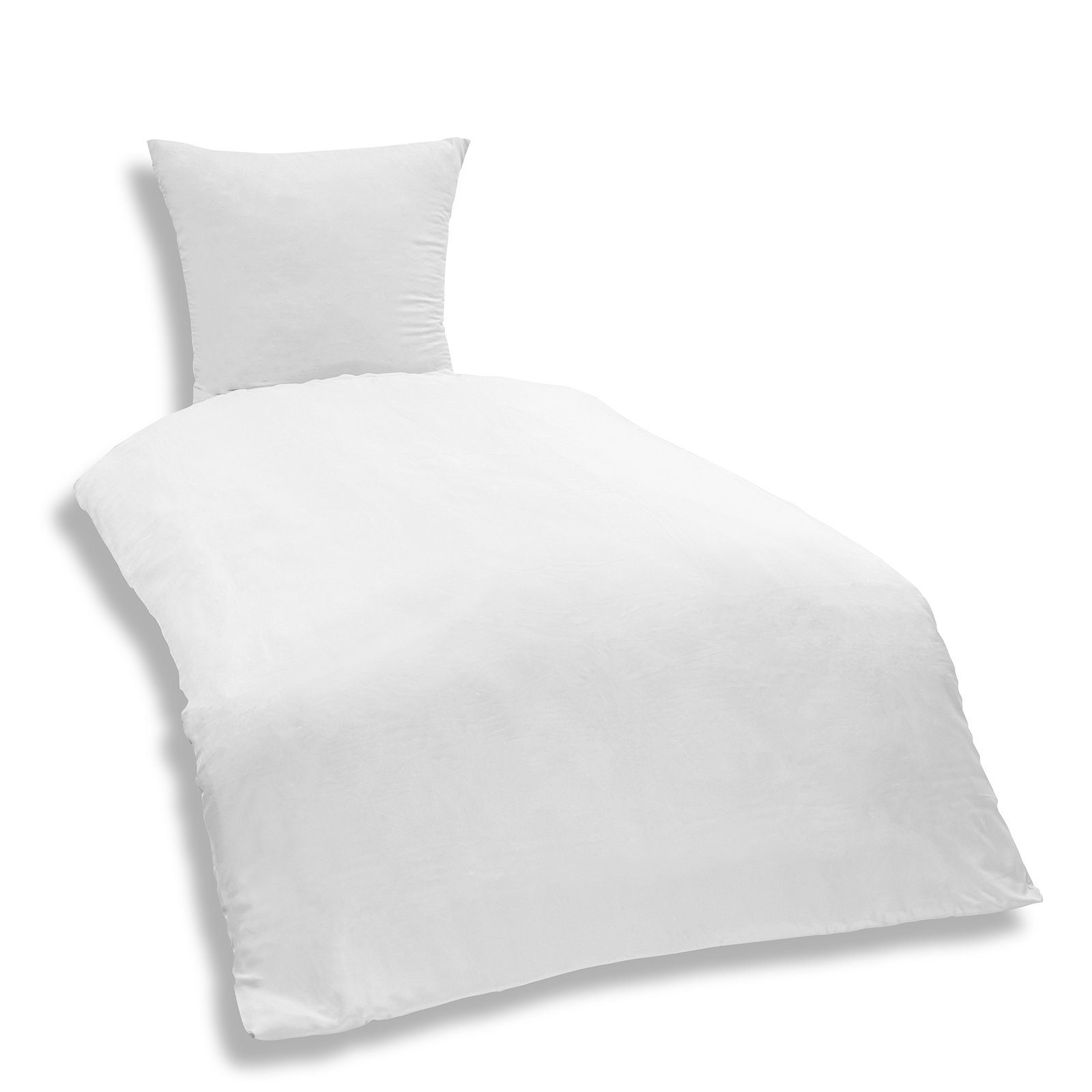 One Home Bettwäsche Uni Einfarbig, Renforce, 2 teilig, mit Reißverschluss