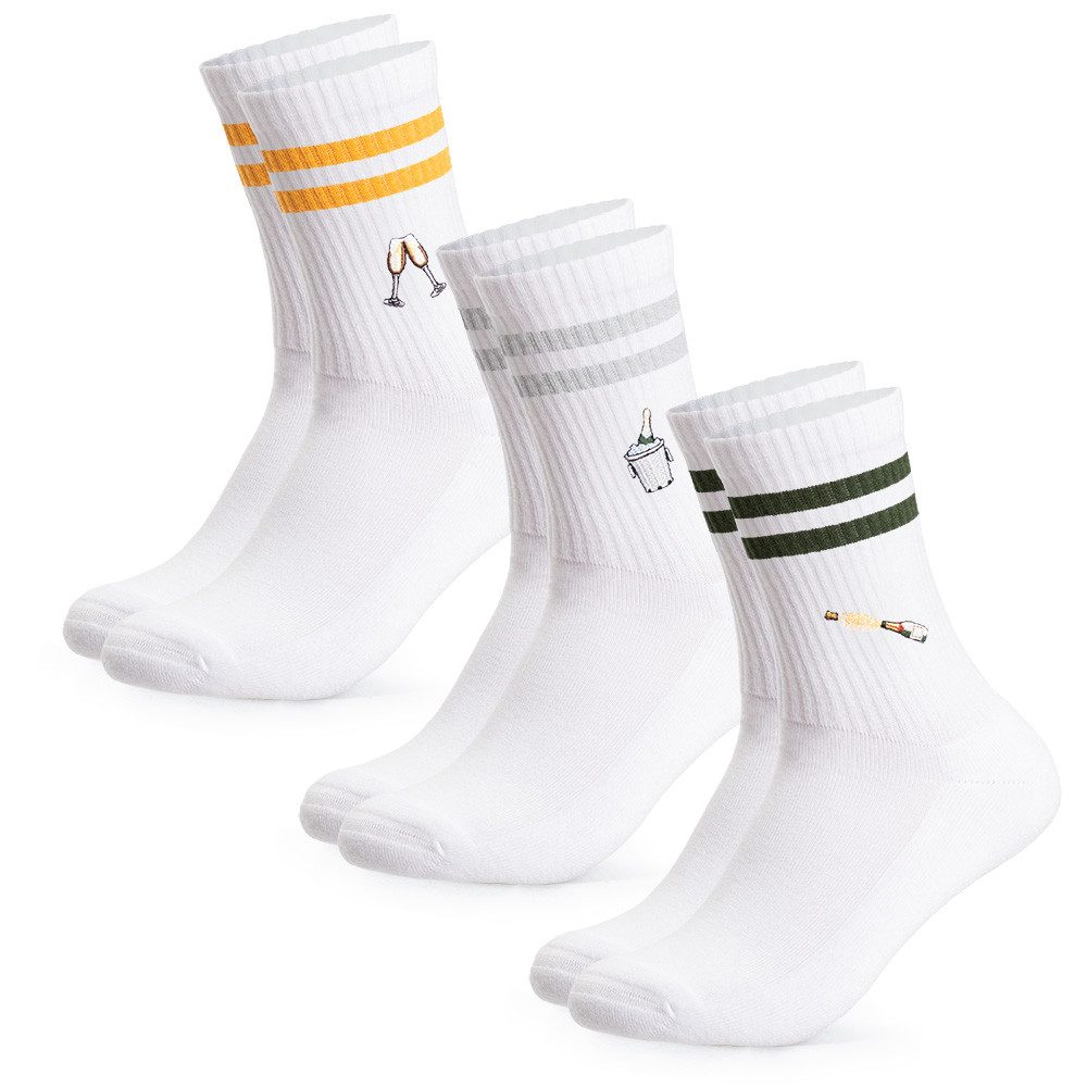 OCCULTO Tennissocken Damen & Herren Motiv Tennissocken 3er Pack (Modell: Summer) (3-Paar)