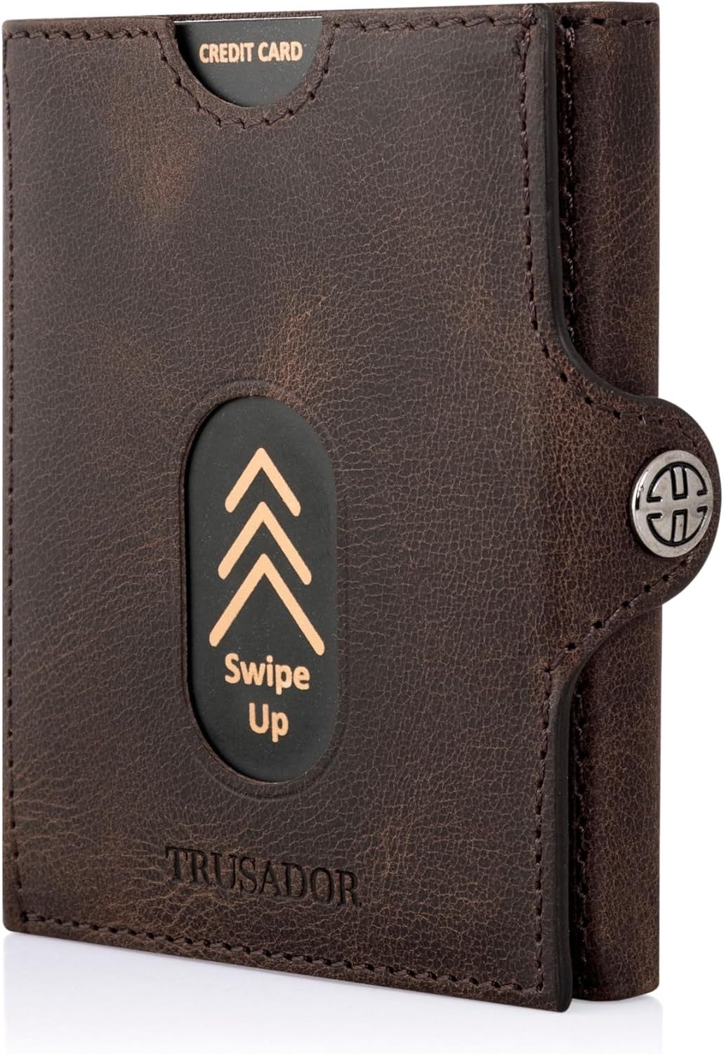 Mini Geldbörse 'Valencia' - Unisex Slim Wallet - kleiner Leder-Geldbeutel - Münzfach