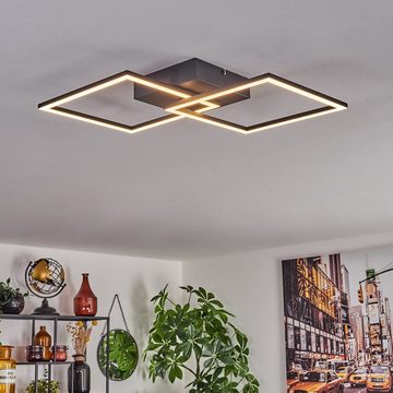 hofstein Deckenleuchte moderne Deckenlampe aus Metall/Kunststoff in Schwarz/Weiß, LED wechselbar, 3000 Kelvin, mit verstellbarem Schirm, Länge max. 74,5 cm, 20 Watt, 2250 Lumen