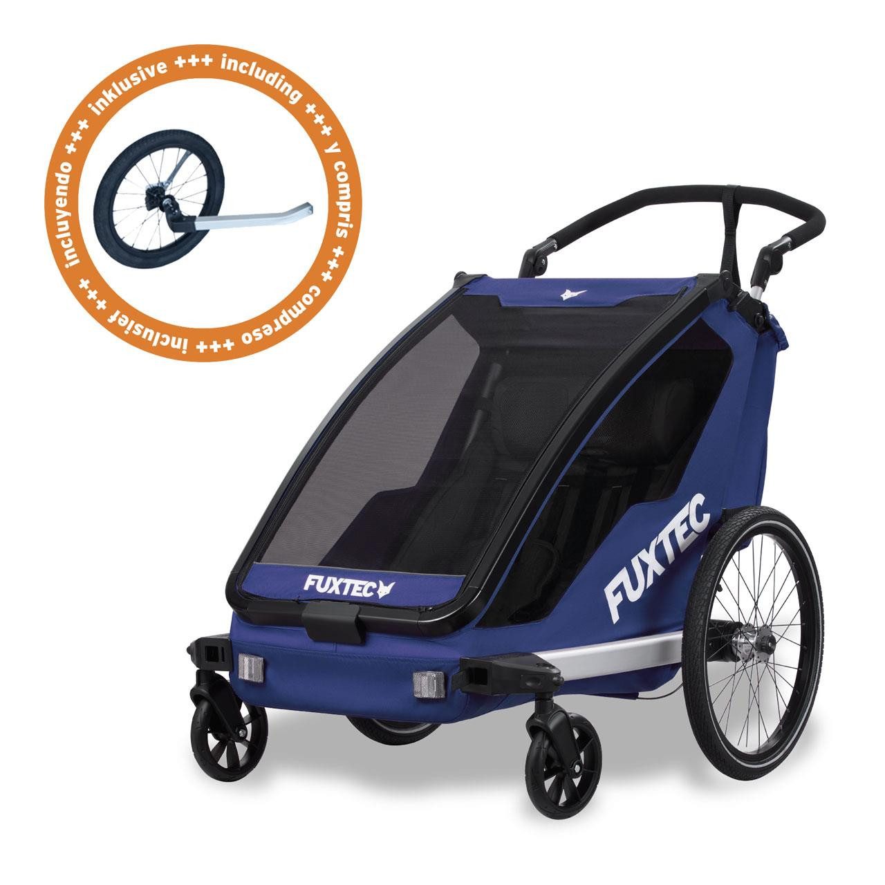 FUXTEC Fahrradkinderanhänger FX-FA1-SET-BLAU