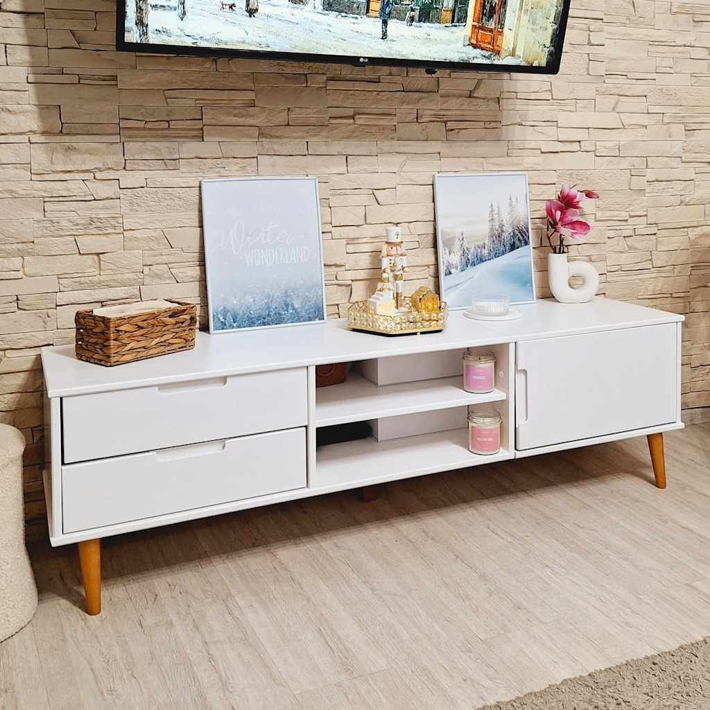 vidaXL TV-Schrank TV-Schrank MOLDE Weiß 158x40x49 günstig online kaufen
