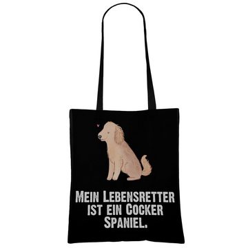 Mr. & Mrs. Panda Tragetasche Cocker Spaniel Lebensretter - Schwarz - Geschenk, Beuteltasche, Einka (1-tlg), Design-Highlight