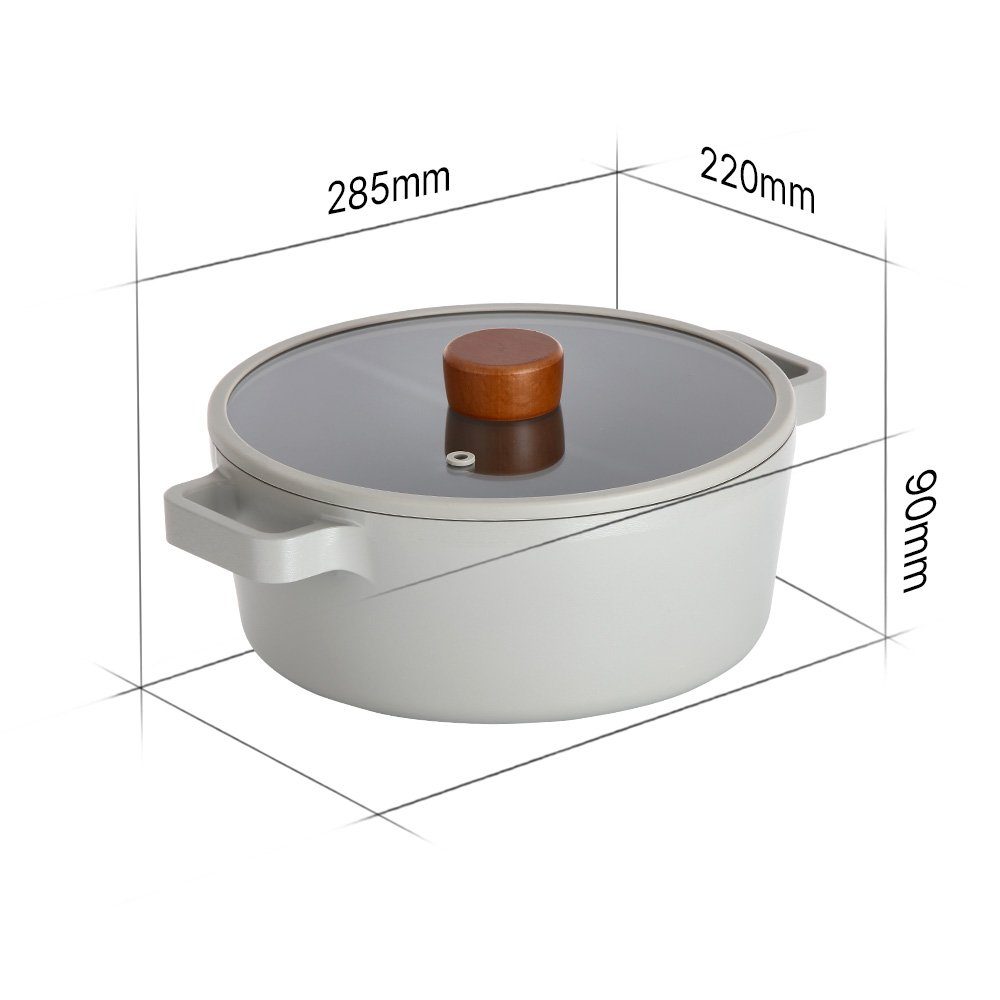 NEOFLAM® Bratentopf FIKA Reserve Bratentopf 22cm inkl. Glasdeckel, Aluminiumguss (1-tlg)