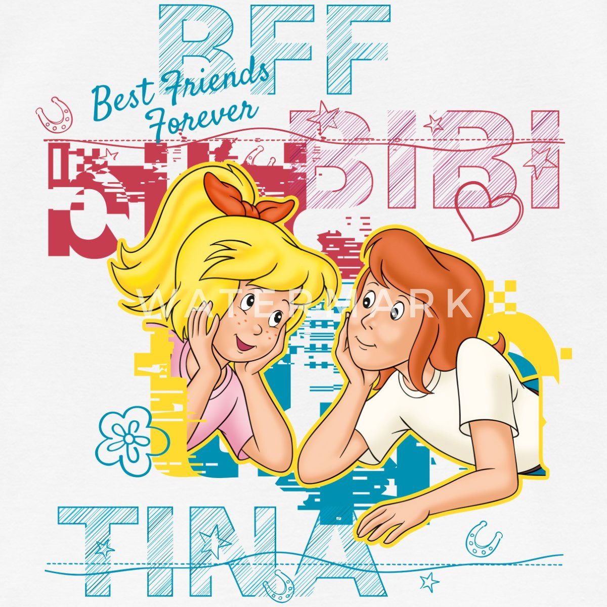 Spreadshirt T-Shirt Bibi Und Tina Best Friends Forever Kinder T-Shirt (1-tlg)