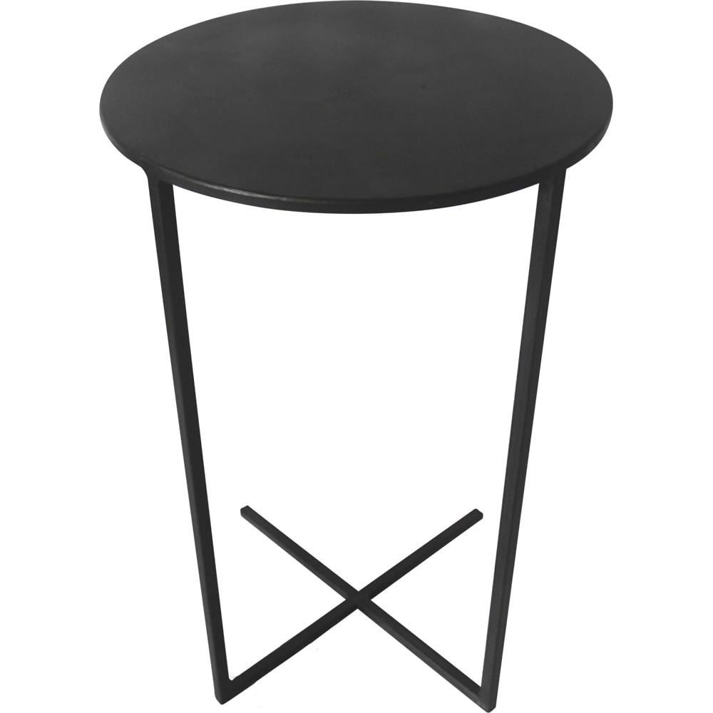 Beistelltisch Beistelltisch XAVI BLACK rund schwarz Metall modern