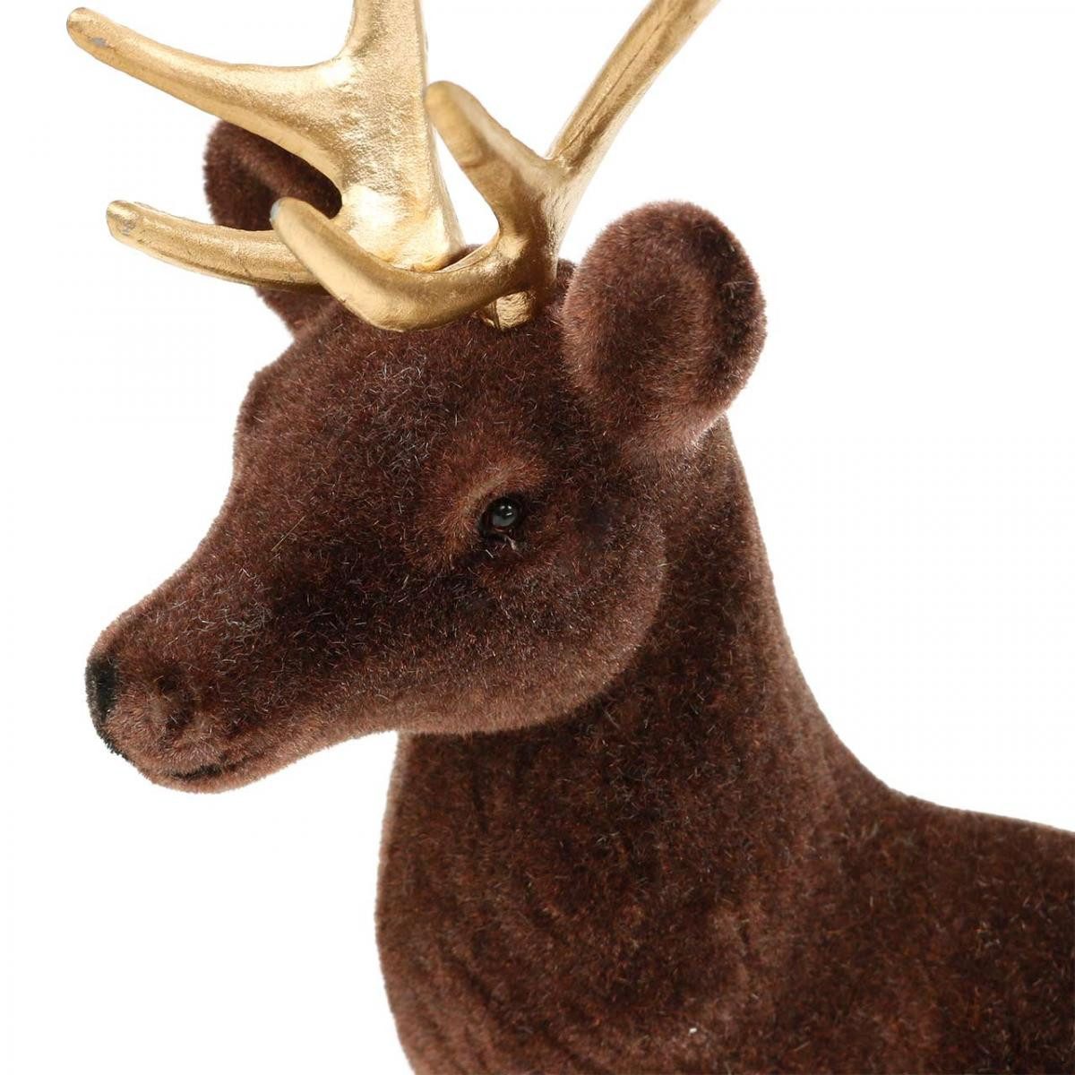 Florists Products Weihnachtsmann Weihnachtsdekoration Hirschfigur mit Samtfell und Geweih